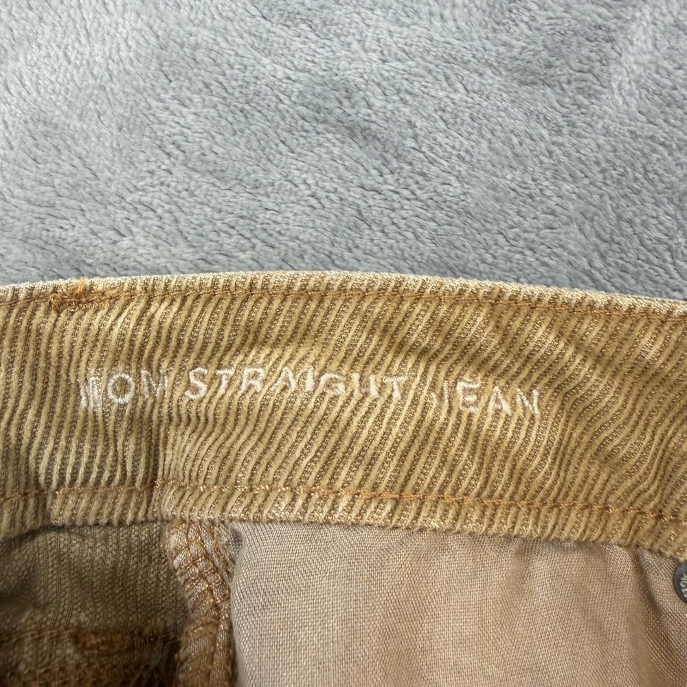 American Eagle Mom Straight Corduroy Jeans Women's Size 000 Tan Pants - Picture 4 of 8